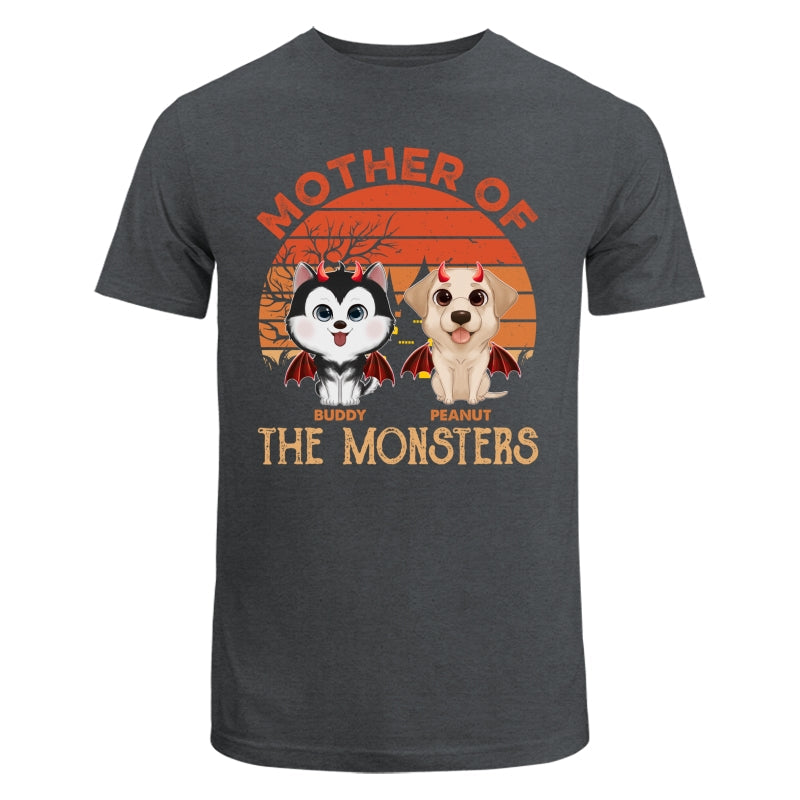 Orange Retro Mother Father Of Monster Halloween Watercolor Cute Dogs Personalized Shirt