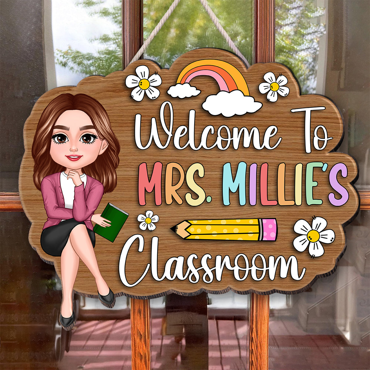 Personalized 3D Effect Teacher Door Sign, Welcome to Teacher's Classroom, Back to School Gift, Classroom Decoration
