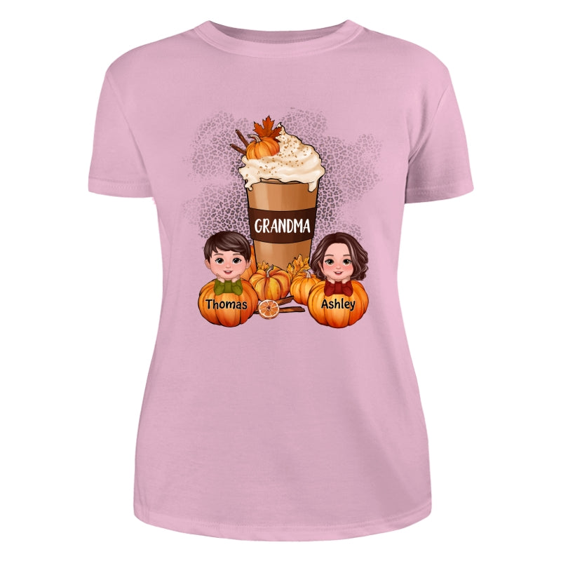 Doll Kids Grandma Mom Pumpkin Spice Latte Personalized Shirt