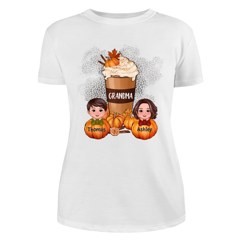 Doll Kids Grandma Mom Pumpkin Spice Latte Personalized Shirt