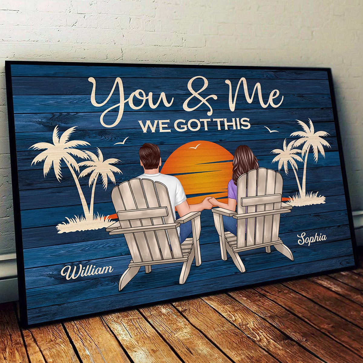 Couple Sitting You And Me We Got This Personalized Poster, Anniversary Gift For Him, Her