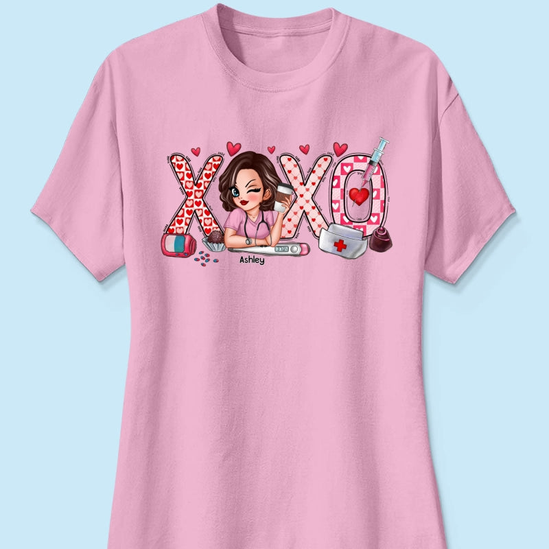 XOXO Nurse Valentines Day Shirt, Sweatshirt, Personalized Gift for Nurses