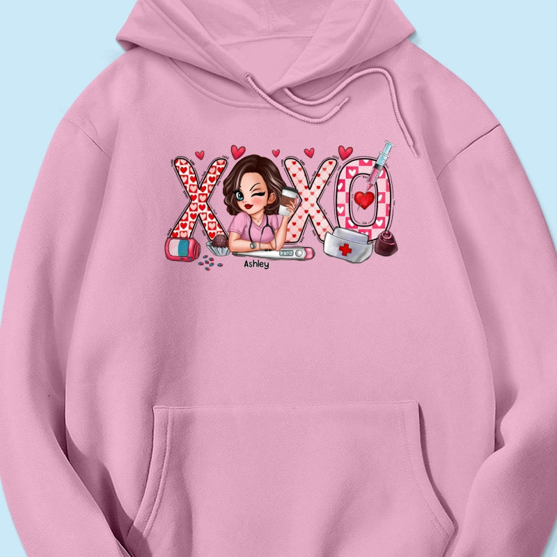 XOXO Nurse Valentines Day Shirt, Sweatshirt, Personalized Gift for Nurses