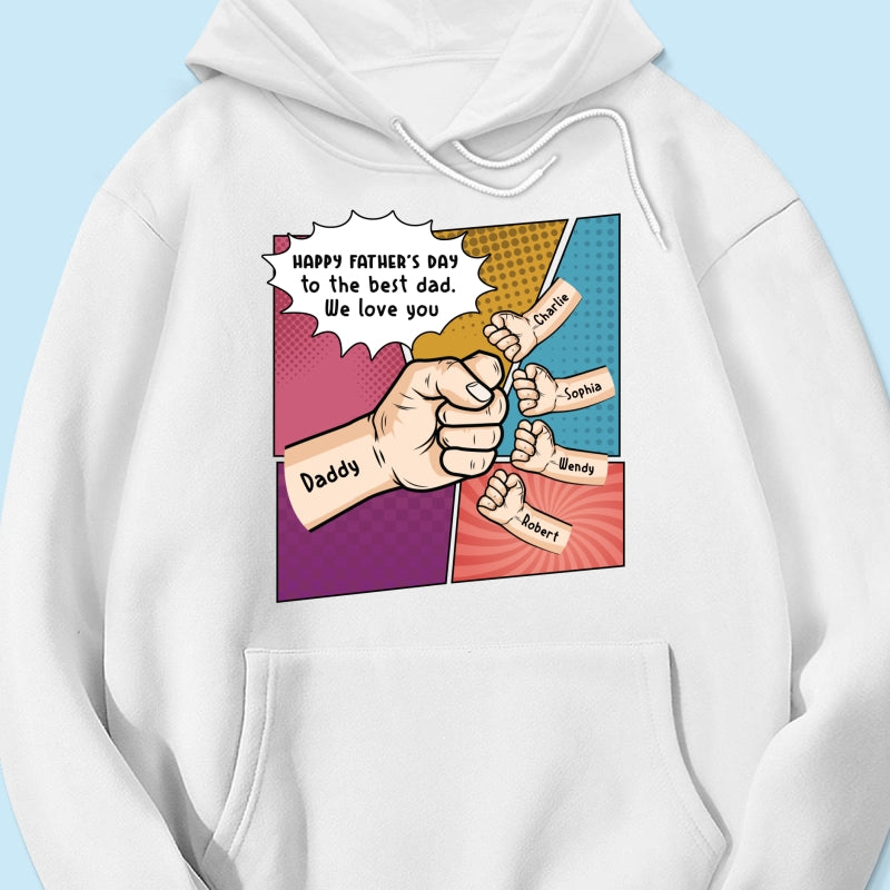 Pop Art Fist Bump Happy Father's Day Personalized Shirt