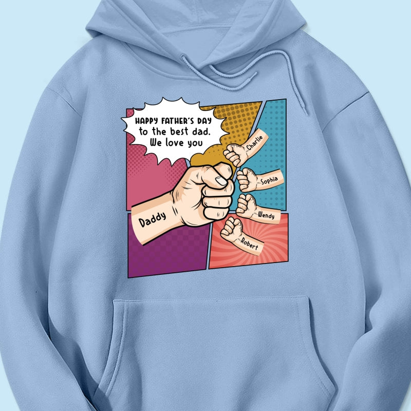 Pop Art Fist Bump Happy Father's Day Personalized Shirt