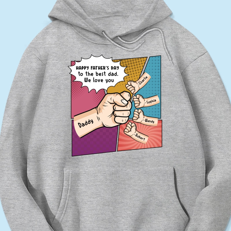 Pop Art Fist Bump Happy Father's Day Personalized Shirt