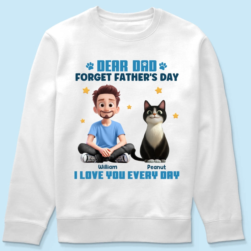 Forget Father's Day We Love You Every Day Cartoon Man & Cats Gift For Cat Lover Personalized Shirt