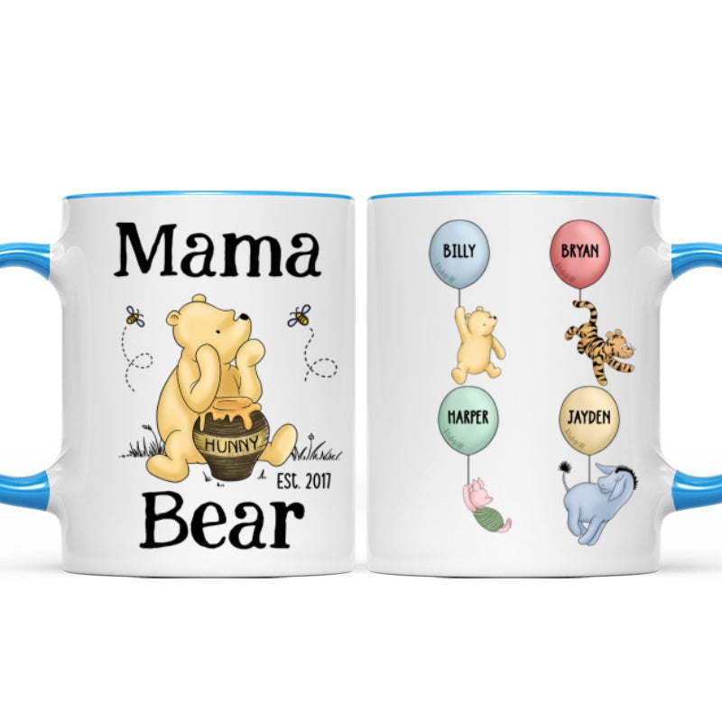 Mama Bear Est. Cute Characters With Balloon Mother‘s Day Gift For Mom Grandma Auntie Personalized Mug