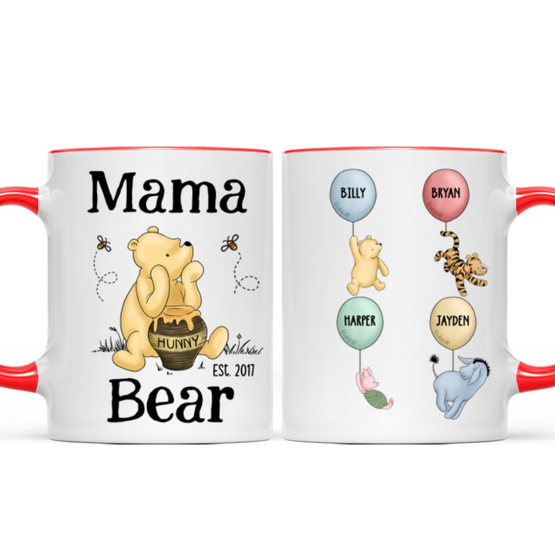 Mama Bear Est. Cute Characters With Balloon Mother‘s Day Gift For Mom Grandma Auntie Personalized Mug