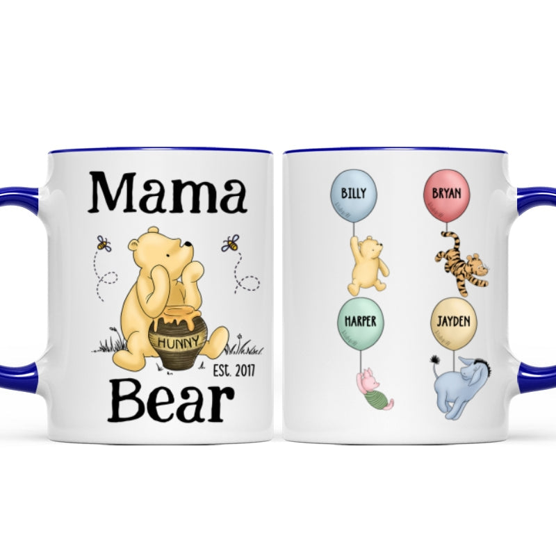 Mama Bear Est. Cute Characters With Balloon Mother‘s Day Gift For Mom Grandma Auntie Personalized Mug