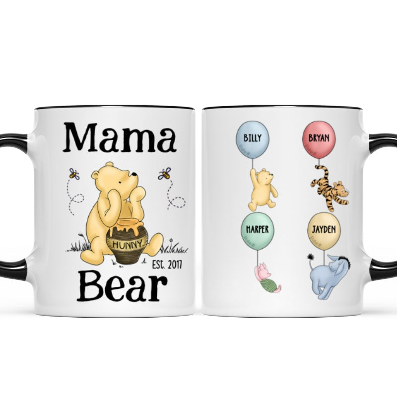 Mama Bear Est. Cute Characters With Balloon Mother‘s Day Gift For Mom Grandma Auntie Personalized Mug