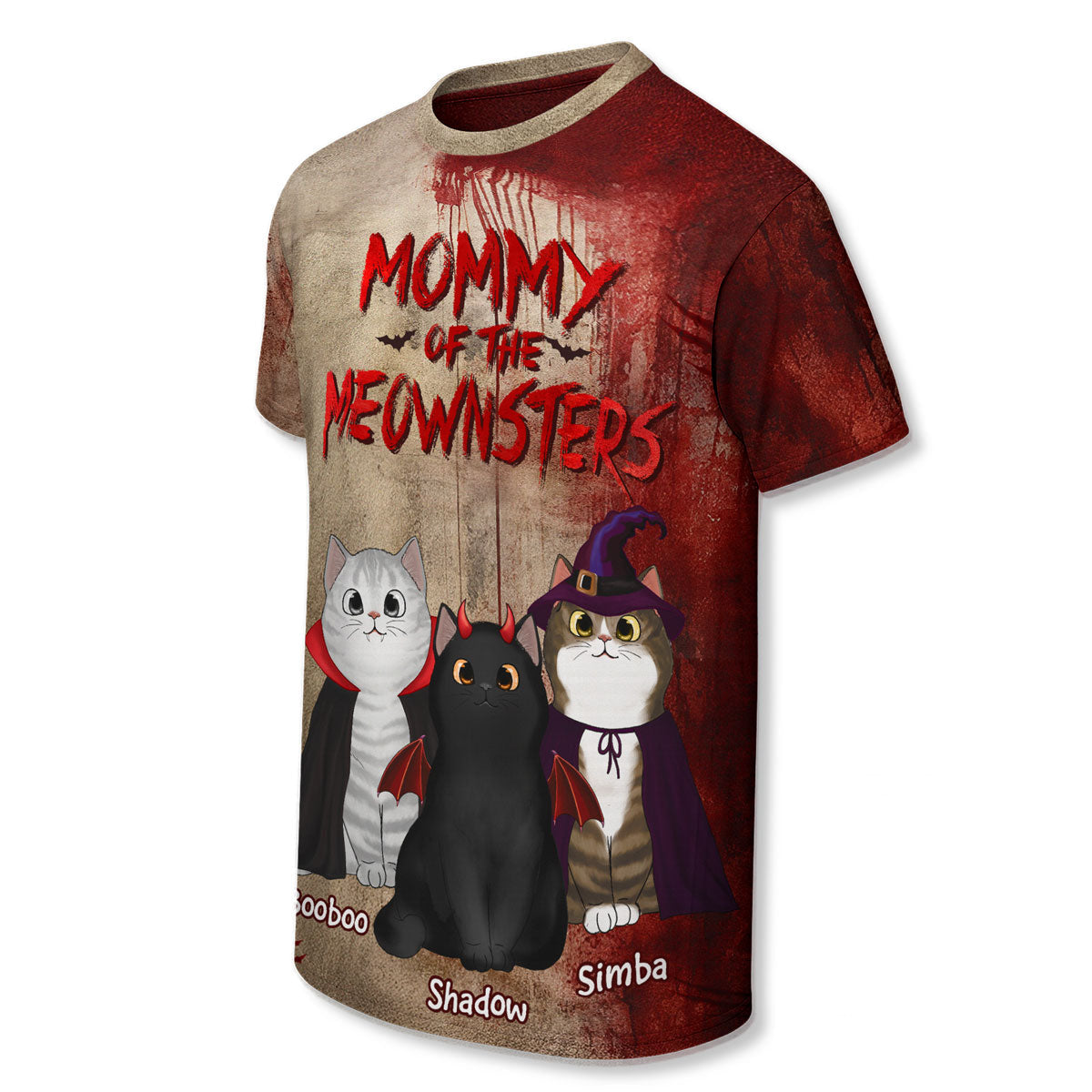 Halloween Horror Theme Cat Mom Cat Dad Of Meownsters Personalized 3D Shirt
