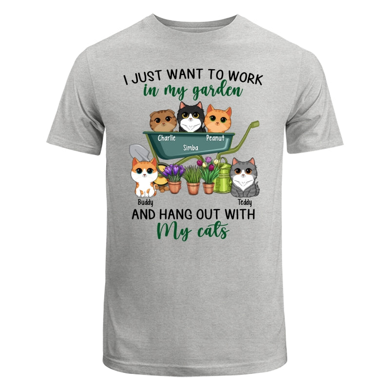 Work In Garden And Hang Out With Cats Cute Cat Vector Personalized Shirt