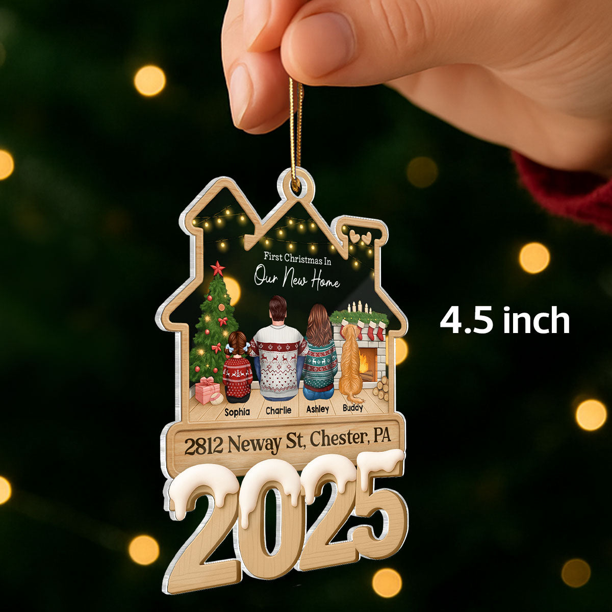 Family First Christmas In New Home - Personalized Acrylic Ornament - Unique Christmas Gift For Couple, Family