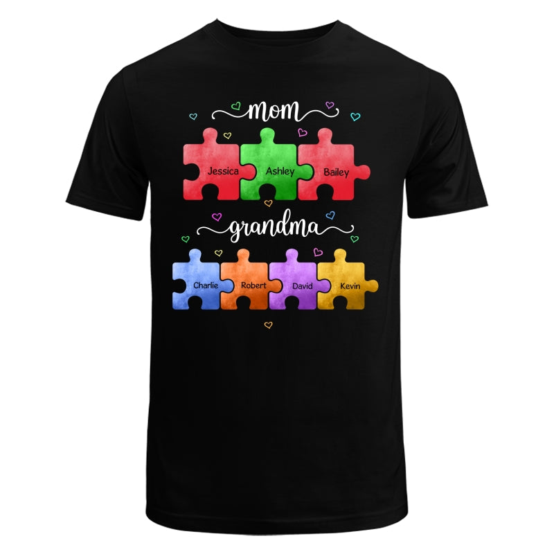 Mom Grandma Colorful Puzzle Gift For Grandma Personalized Shirt
