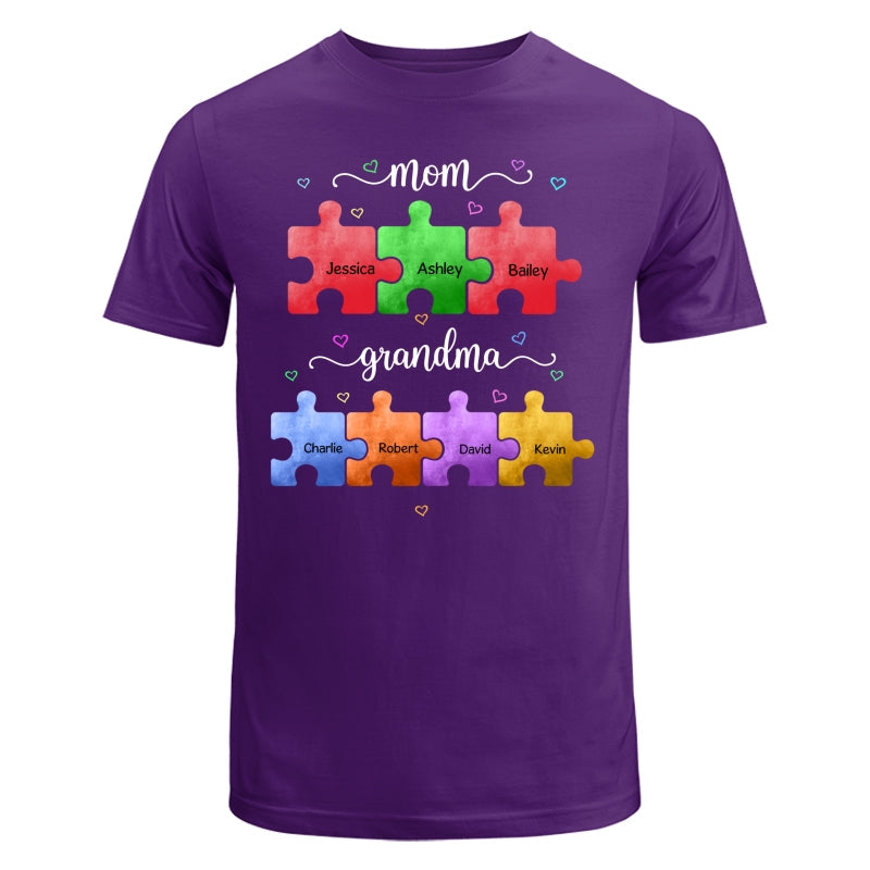 Mom Grandma Colorful Puzzle Gift For Grandma Personalized Shirt