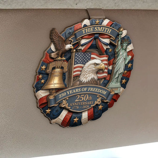 250th Anniversary Gift For Mom, Dad, Family, Friend - Personalized Car Visor Clip