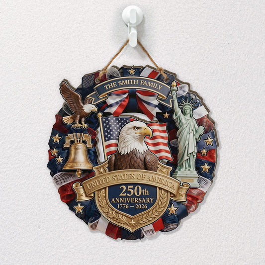 250th Anniversary USA Semiquincentennial - Personalized Wood Sign