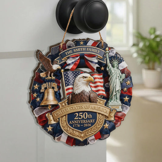 250th Anniversary USA Semiquincentennial - Personalized Wood Sign