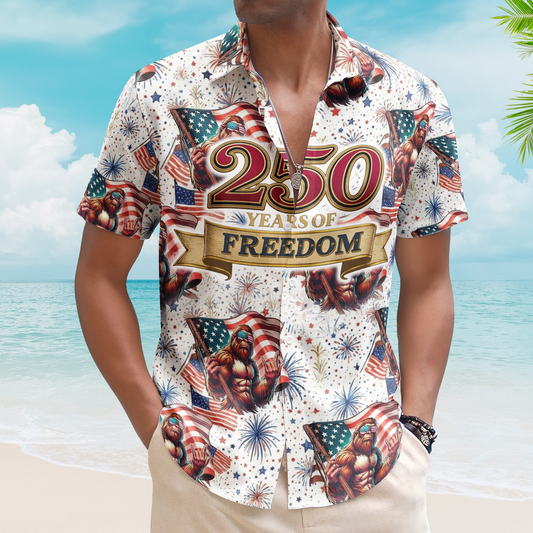 250 Years 4Th Of July Firework Bigfoot - Hawaiian Shirt