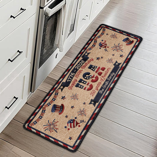 250 Years Of Freedom Born To Stand Free - Personalized Runner Rug