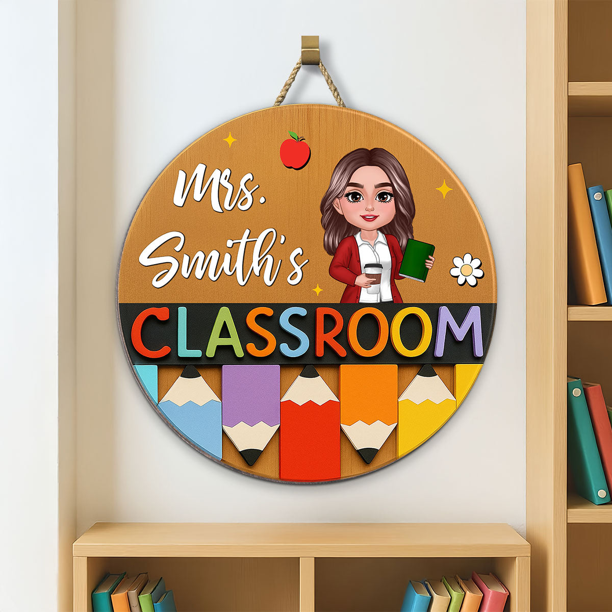 Classroom Pencil Teacher Personalized Name Sign, Teach Classroom Decor, Back to School Gift