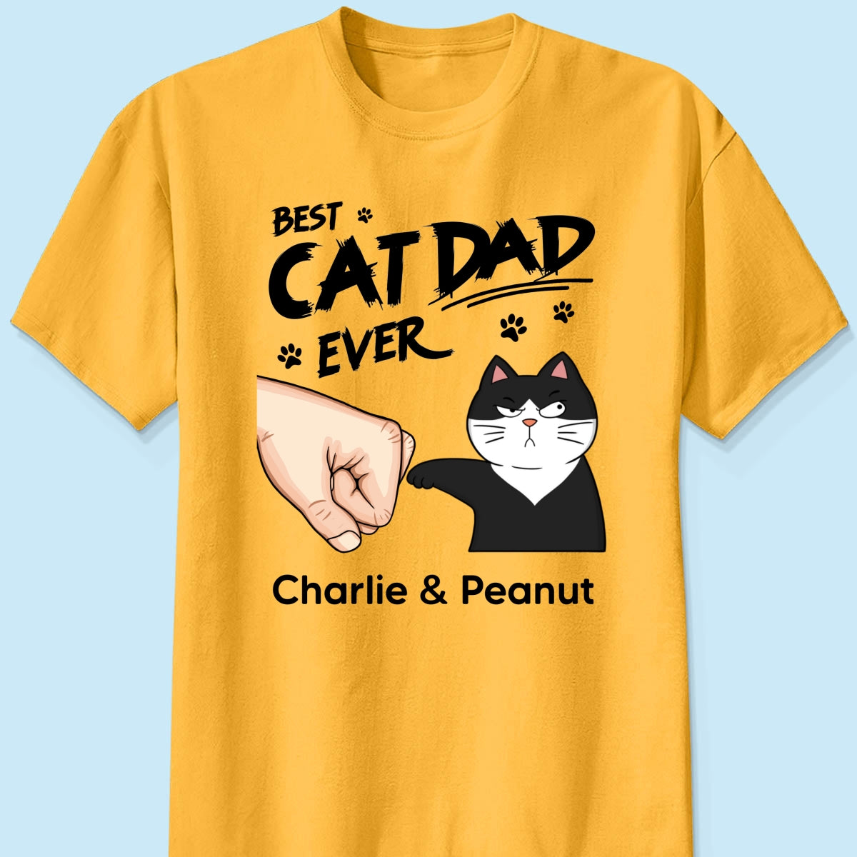Certified Best Cat Dad Personalized Shirt, Funny Father's Day Gift For Cat Dad, Husband, Boyfriend