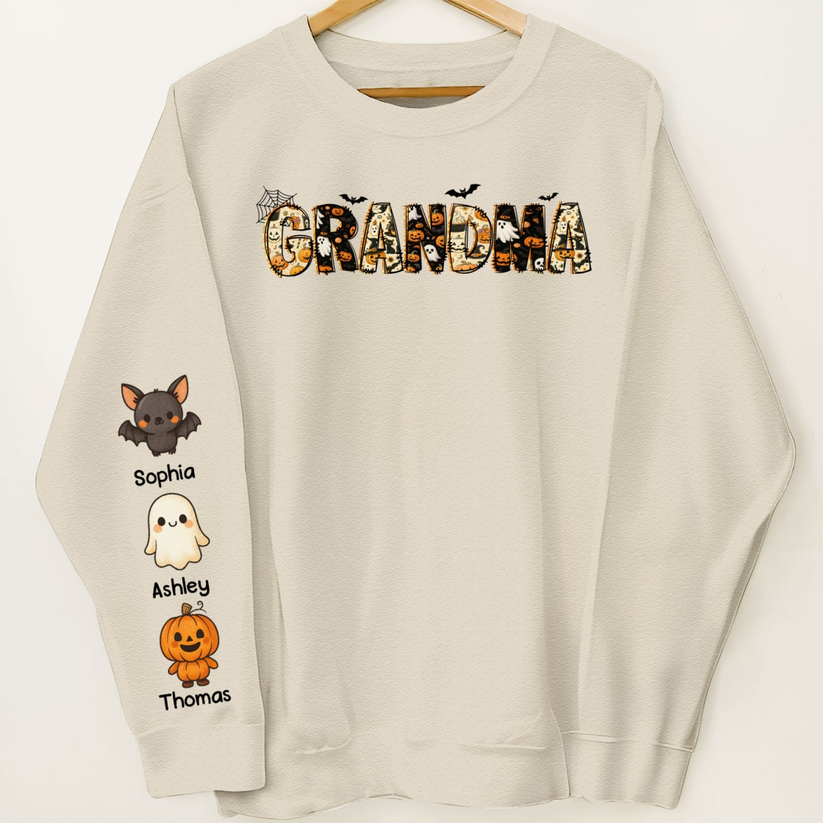 Personalized Halloween Mama Grandma Sweatshirt, Spooky Gift for Mom Grandma