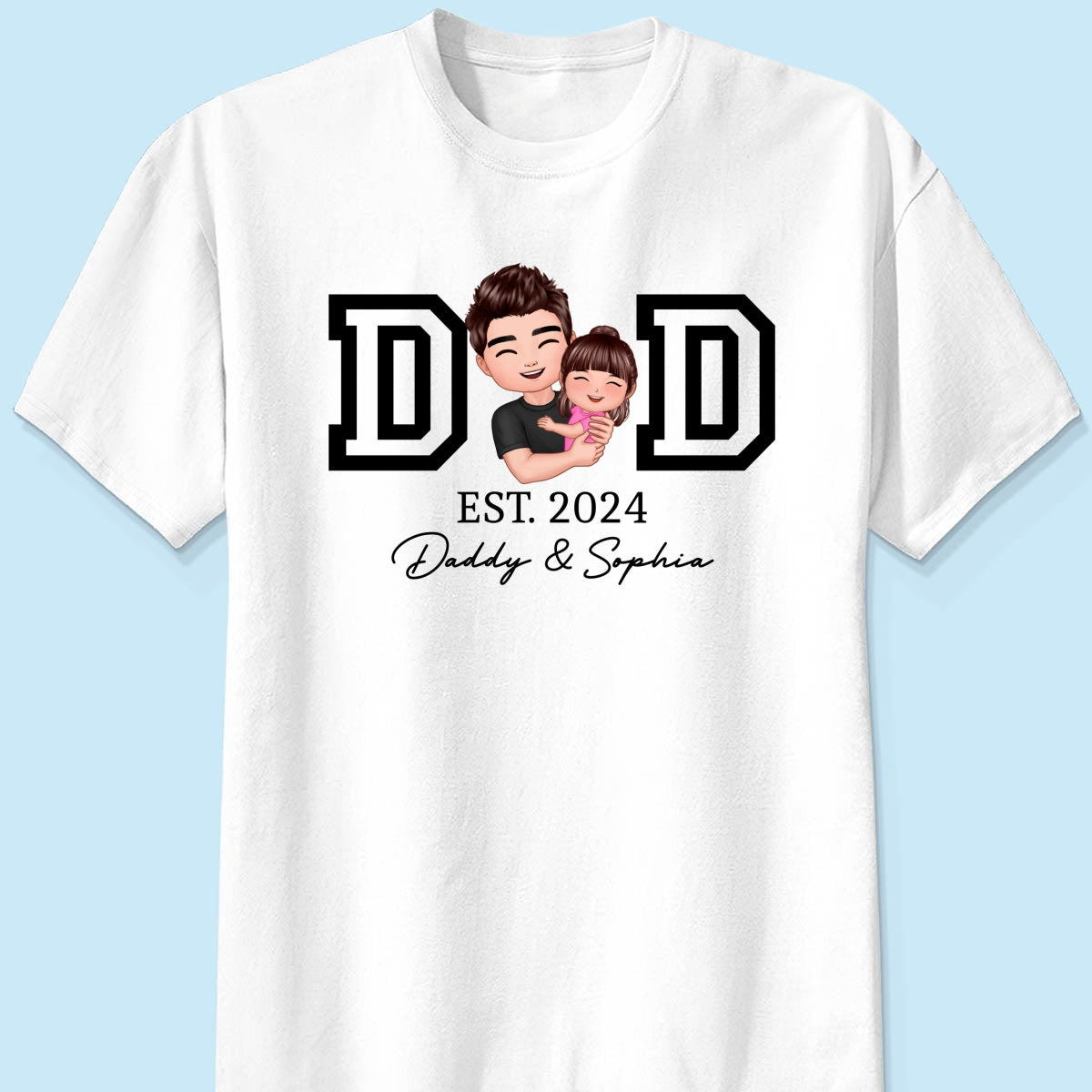 Dad Hugging Kid Est Year Personalized Shirt