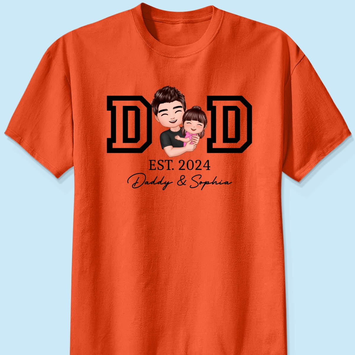 Dad Hugging Kid Est Year Personalized Shirt