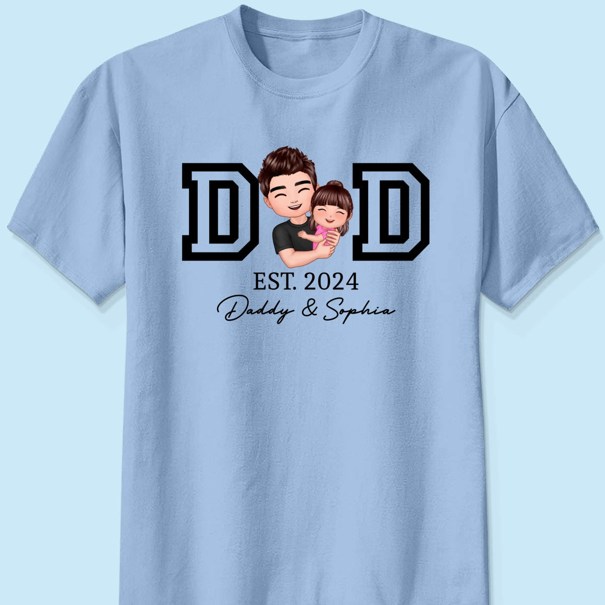 Dad Hugging Kid Est Year Personalized Shirt