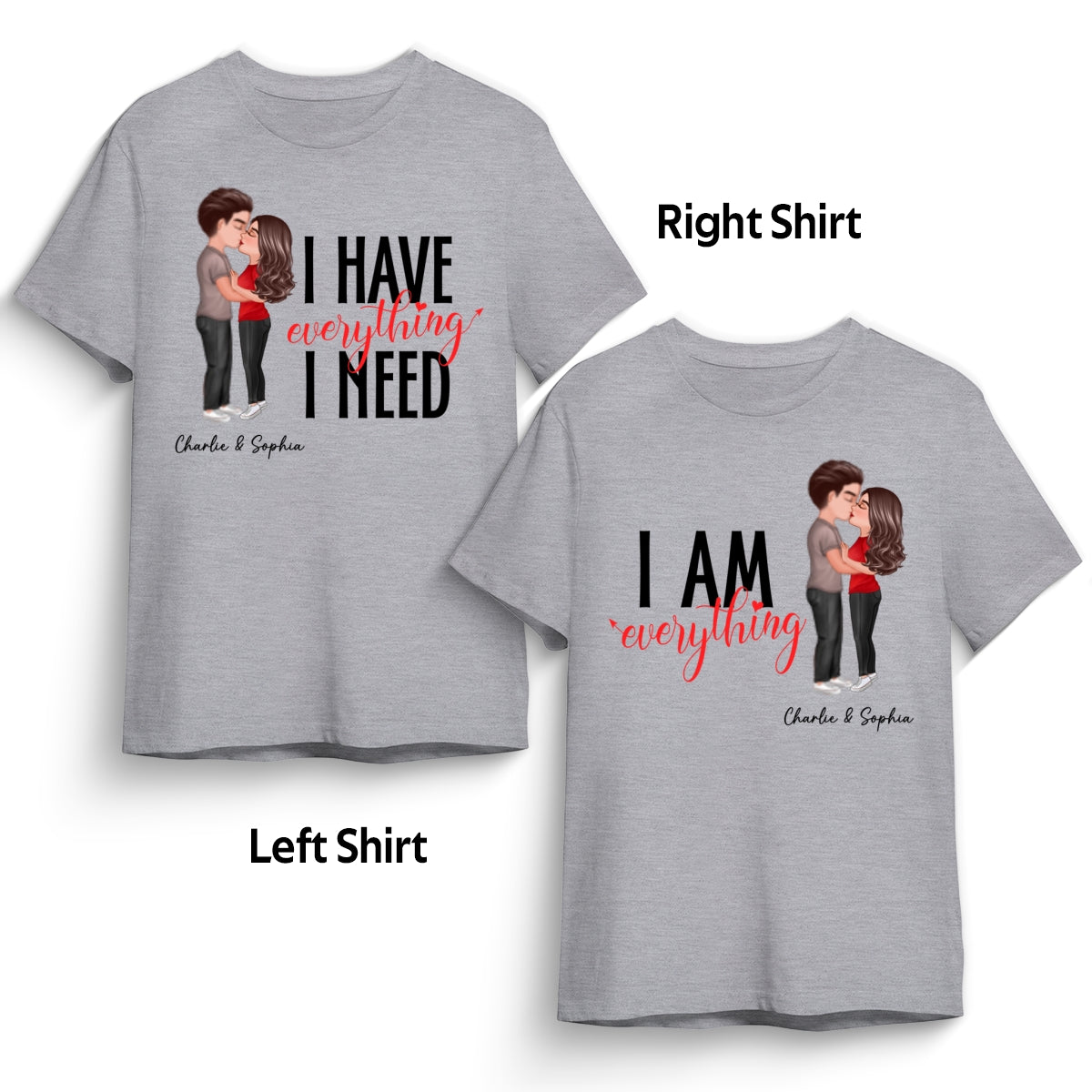 Couple Everything Valentine‘s Day Personalized Matching Shirts [Set of 2 Shirts]