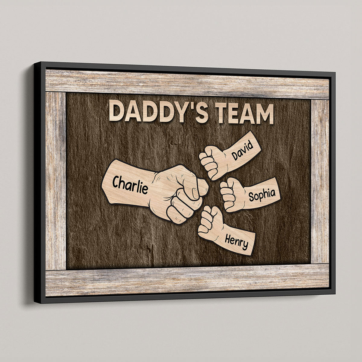 Dad Grandpa Fist Bump Rustic Vintage Personalized Poster| Coolest Father's Day Gift For Dad, Grandpa