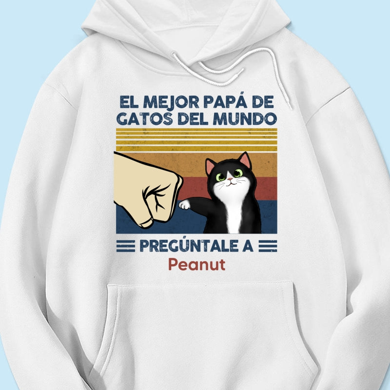 Regalo perfecto para paps de gatos – Camiseta personalizada con choque de puos con tu gato