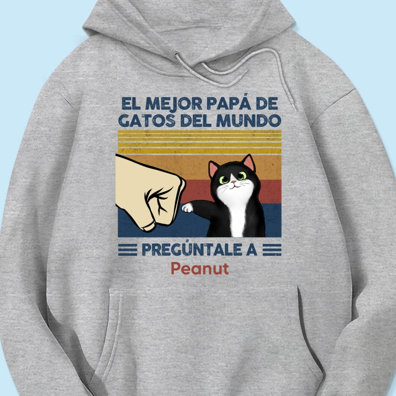 Regalo perfecto para paps de gatos – Camiseta personalizada con choque de puos con tu gato