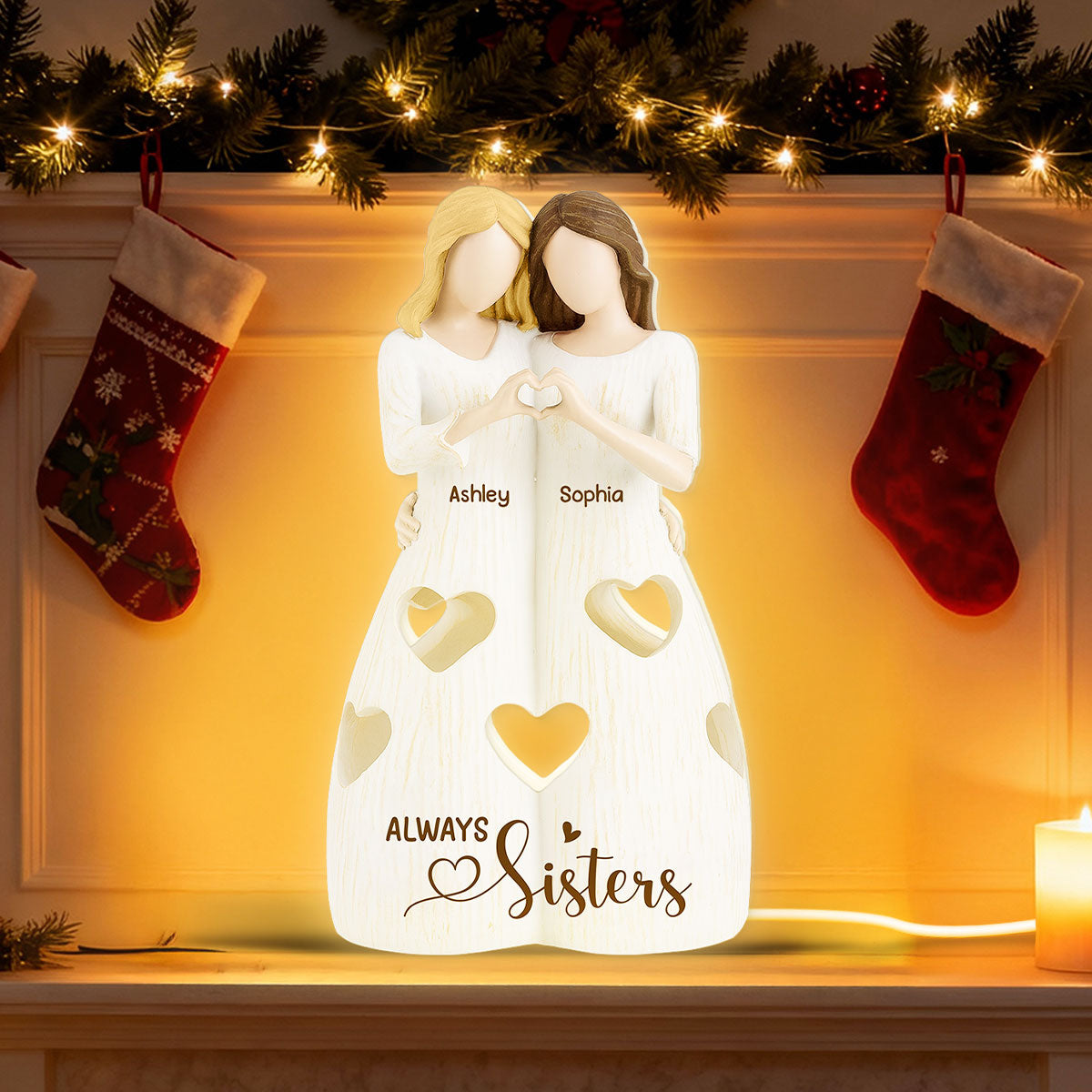 No Greater Gift than Sisters - Personalized Light Box - Heartwarming Christmas Gift for Sisters