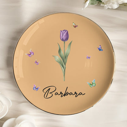 365 Birth Flower Self Gift - Personalized Jewelry Dish