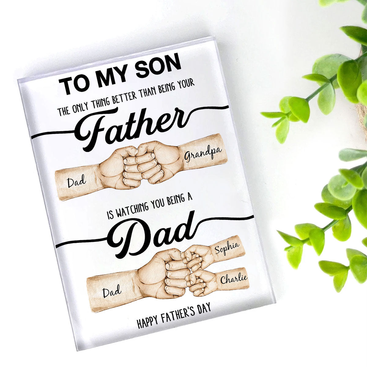 The Only Thing Better Than Being Your Father Fist Bump Personalized Acrylic Block,  gift for Son from Dad