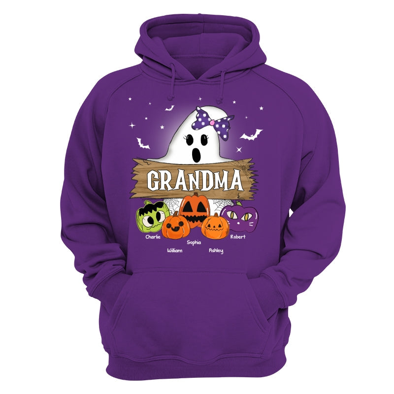 Halloween Grandma Mom Boo Kids Pumpkins Personalized Shirt