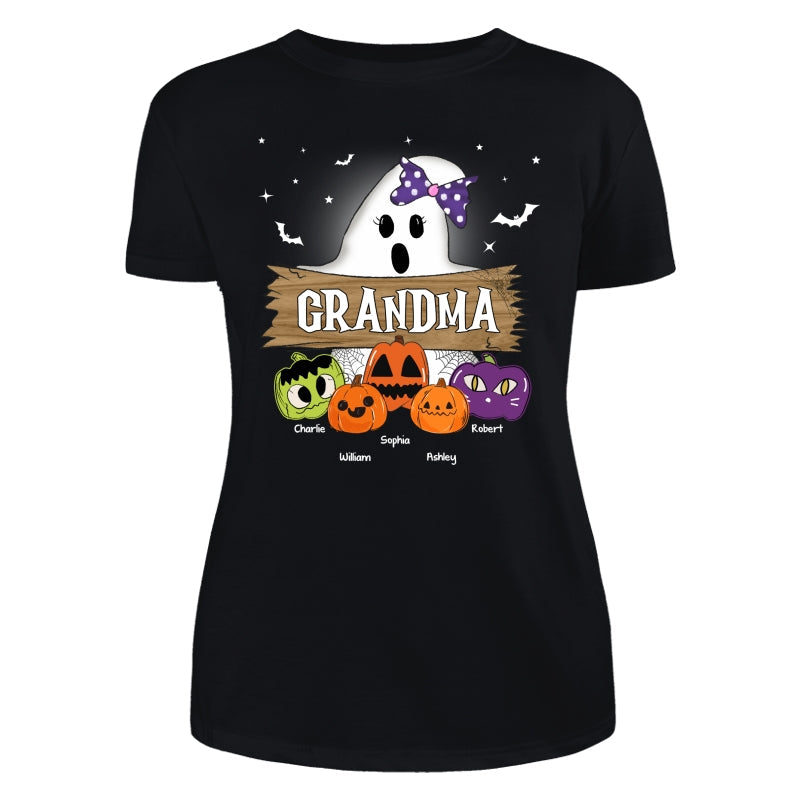 Halloween Grandma Mom Boo Kids Pumpkins Personalized Shirt
