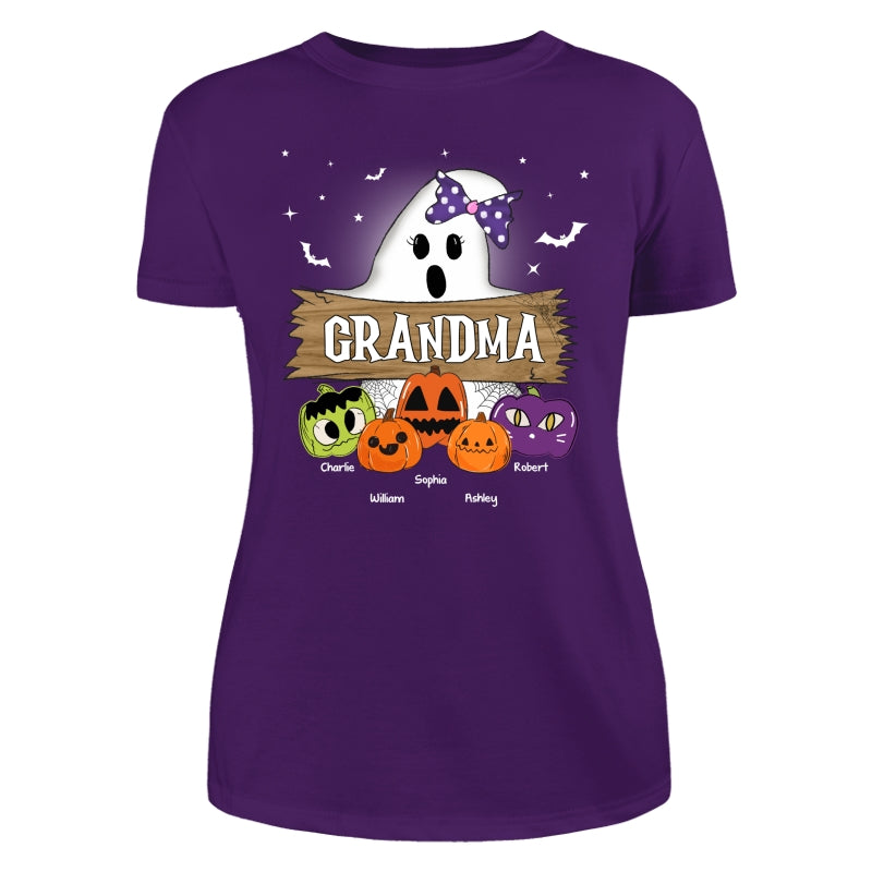 Halloween Grandma Mom Boo Kids Pumpkins Personalized Shirt