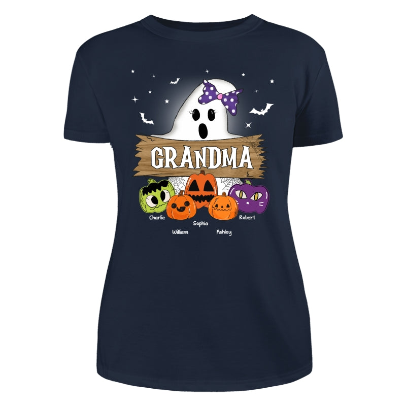 Halloween Grandma Mom Boo Kids Pumpkins Personalized Shirt