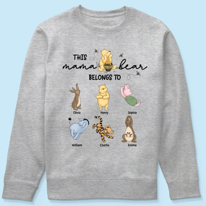 This Mama Bear Belongs To Cute Characters Personalized Shirt, Mother‘s Day Gift For Mom Grandma