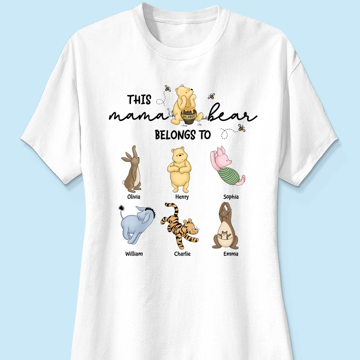 This Mama Bear Belongs To Cute Characters Personalized Shirt, Mother‘s Day Gift For Mom Grandma