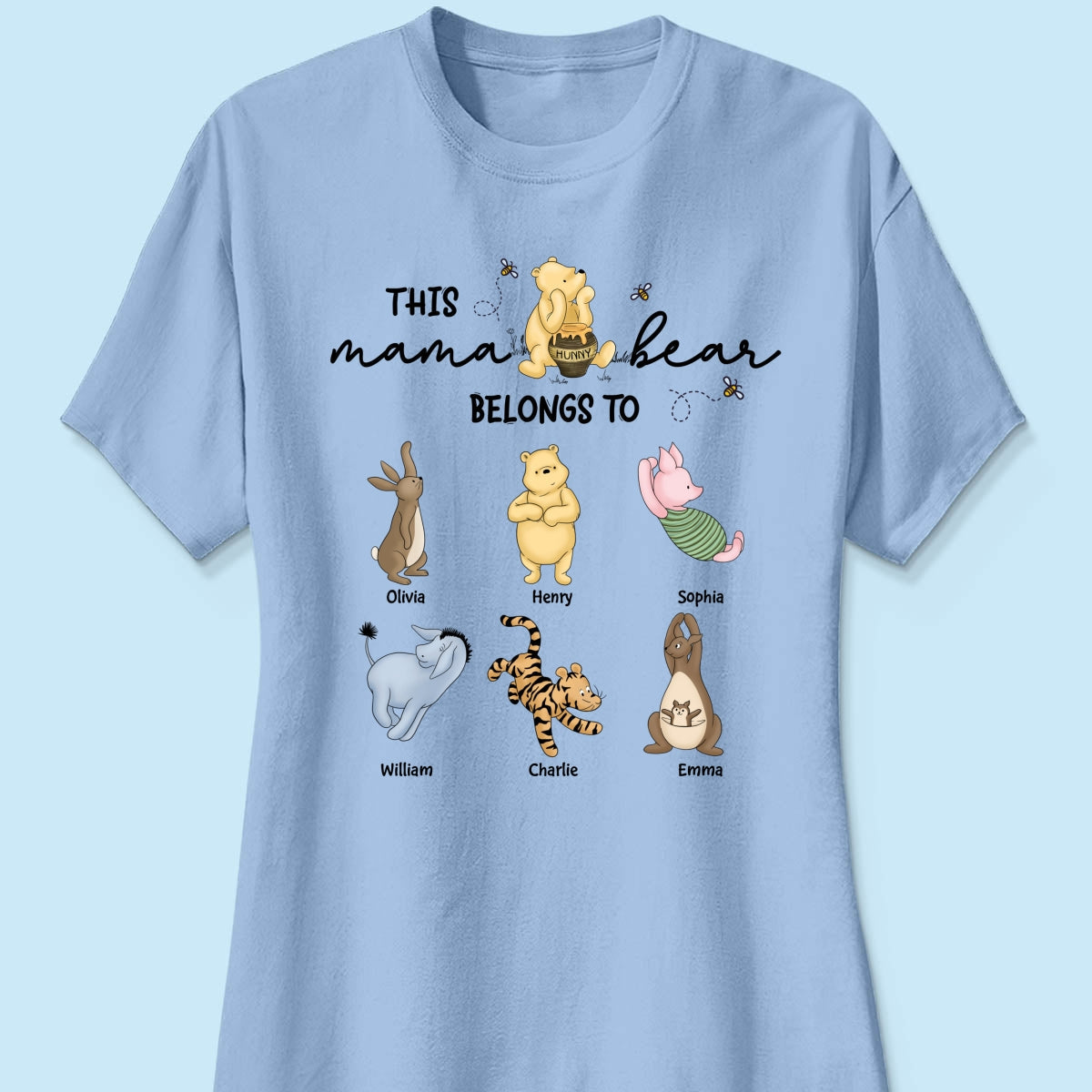 This Mama Bear Belongs To Cute Characters Personalized Shirt, Mother‘s Day Gift For Mom Grandma