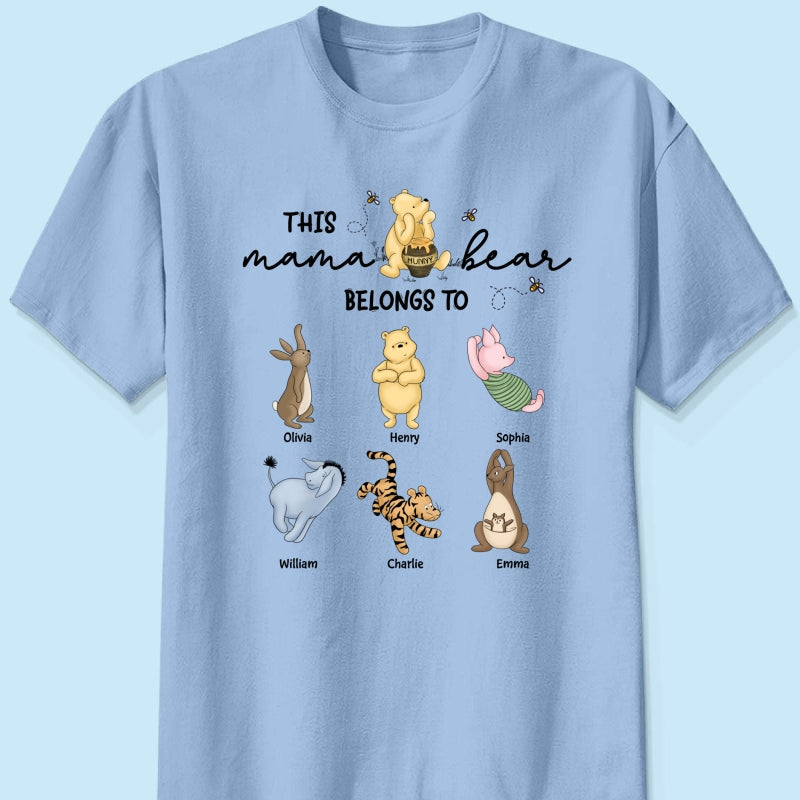 This Mama Bear Belongs To Cute Characters Personalized Shirt, Mother‘s Day Gift For Mom Grandma