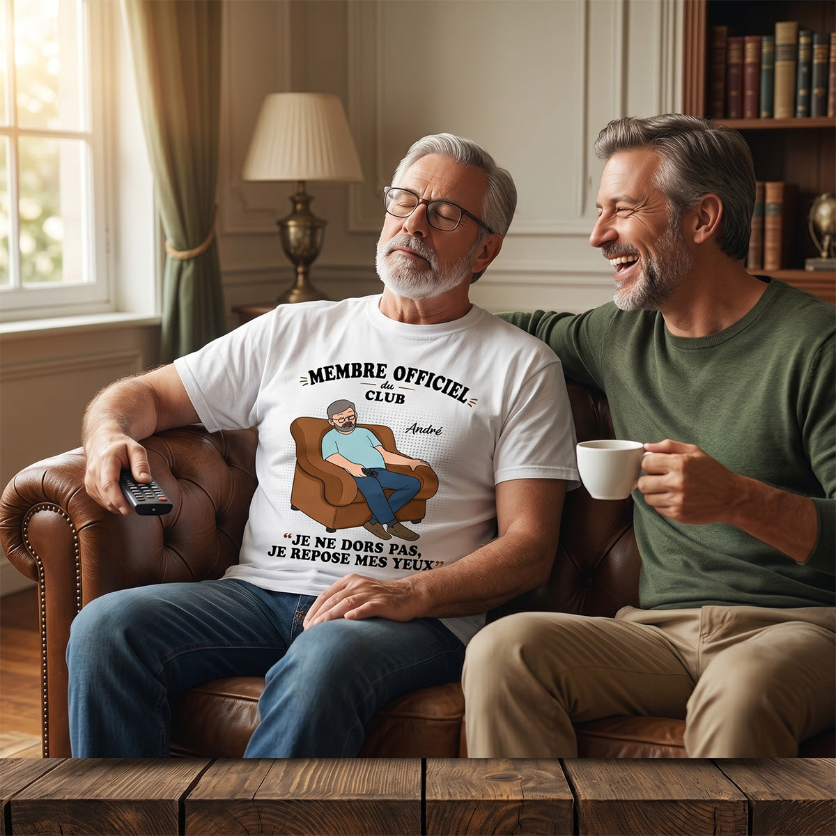 Membre du Club ""Je ne dors pas, je repose mes yeux"" – T-shirt Personnalis – Cadeau Rigolo fte des pres pour Papa & Papy