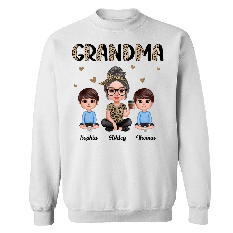 Half Leopard Realistic Doll Grandma Grandkids Personalized Shirt