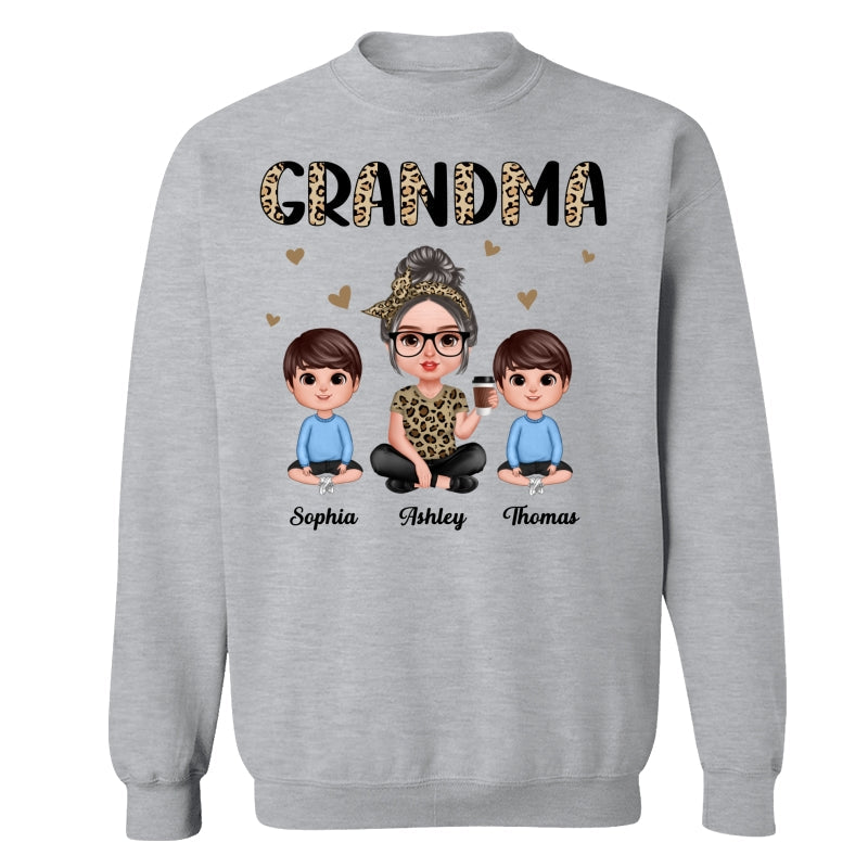 Half Leopard Realistic Doll Grandma Grandkids Personalized Shirt