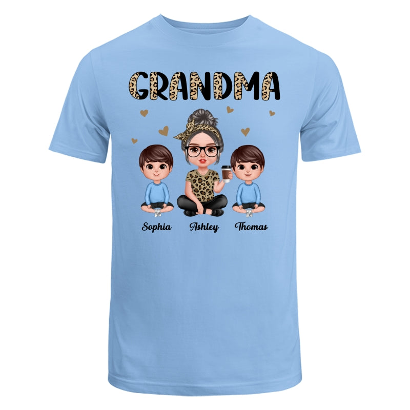 Half Leopard Realistic Doll Grandma Grandkids Personalized Shirt